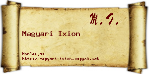 Magyari Ixion névjegykártya